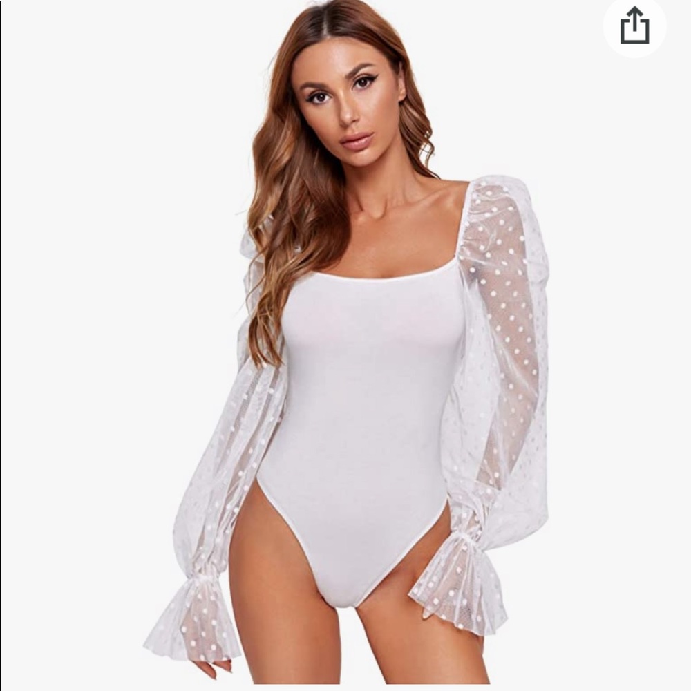 Amazon Polka Dot Sheer bodysuit size small